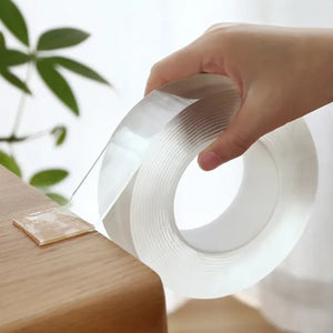 Nano Tape | 5M Double-Sided Transparent Tape | Reusable, Washable & Traceless Gel Grip for Home & Office