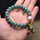 Green Bodhi Root Bracelet for Women with White & Brown Accents