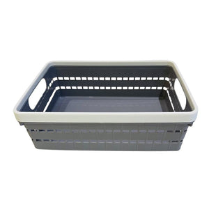 Multi-Purpose Woven Plastic Storage Basket with Handles Organizer Bin for Office, Pantry, and Home