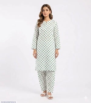 2 Pcs Women's Unstitched Printed Suit