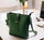 Green PU Leather Shoulder Bag for Women