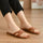 Mustard Leather Cross Strap Sandals for Women