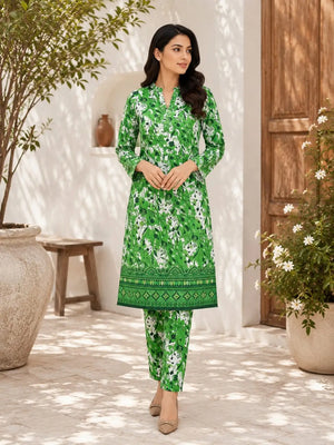 2 Pcs Women's Unstitched Printed Suit