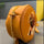 Round Retro Crossbody Handbag | Caramel Faux Leather with Artistic Print for Women
