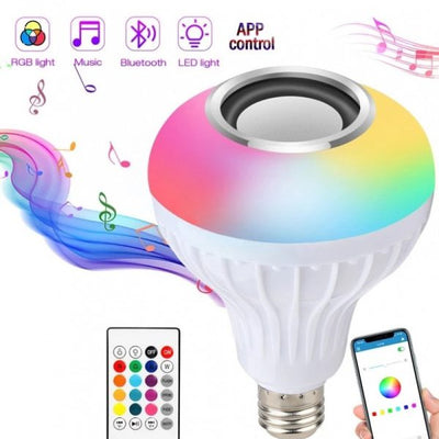 2-in-1 Smart LED Bulb + Bluetooth Speaker | RGB Light + Remote Control