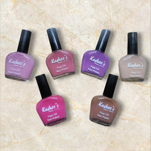 Pack Of 06 Kashee's Nail Polish - Kashee's Nail Paint For Girls - Kashee's Peel Off Nail Paint ( Random Color )