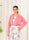 2 pcs Stylish Floral Print Maxi Dress with Pink Jacket - Women's Western Wear - Floral Maxi