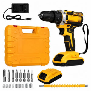 Cordless Drill Machine Kit with 2  Batteries  & 26 Accessories | Portable Rechargeable Impact Drill Set