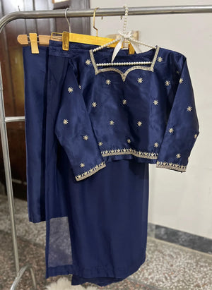 Embroidered Chiffon Saree Set for Women