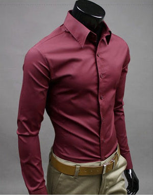 Men's Candy Color Long Sleeve Shirt 17 Colors