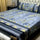 Crystal Cotton Double Bedsheet Set Grey Yellow Floral Border