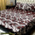 Crystal Cotton Double Bed Sheet Set Burgundy Floral Pattern