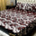 Crystal Cotton Double Bed Sheet Set Burgundy Floral Pattern