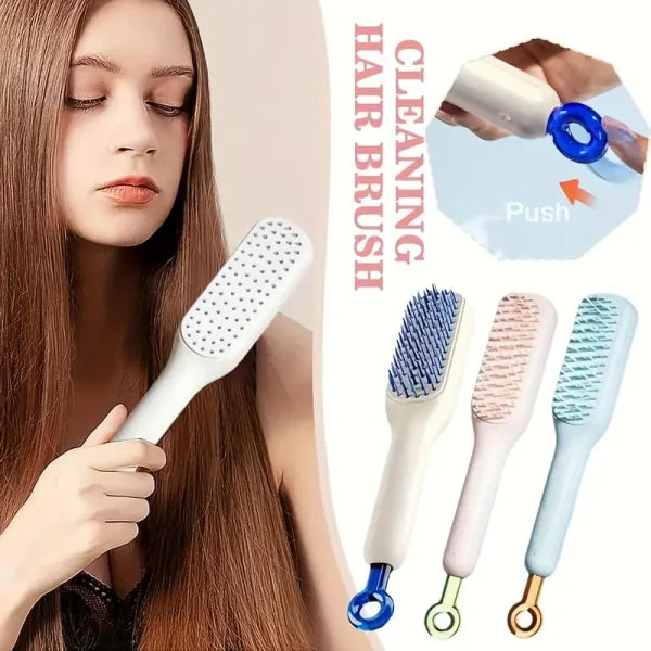 Self-Cleaning Hair Brush  (Random Color)