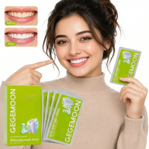 Gegemoon 3D Teeth Whitening Strips | Professional 7-Day Whitening Kit | Enamel Safe Whitening Strips | Deep Stain Removal | Mint Flavor | 7 Pairs